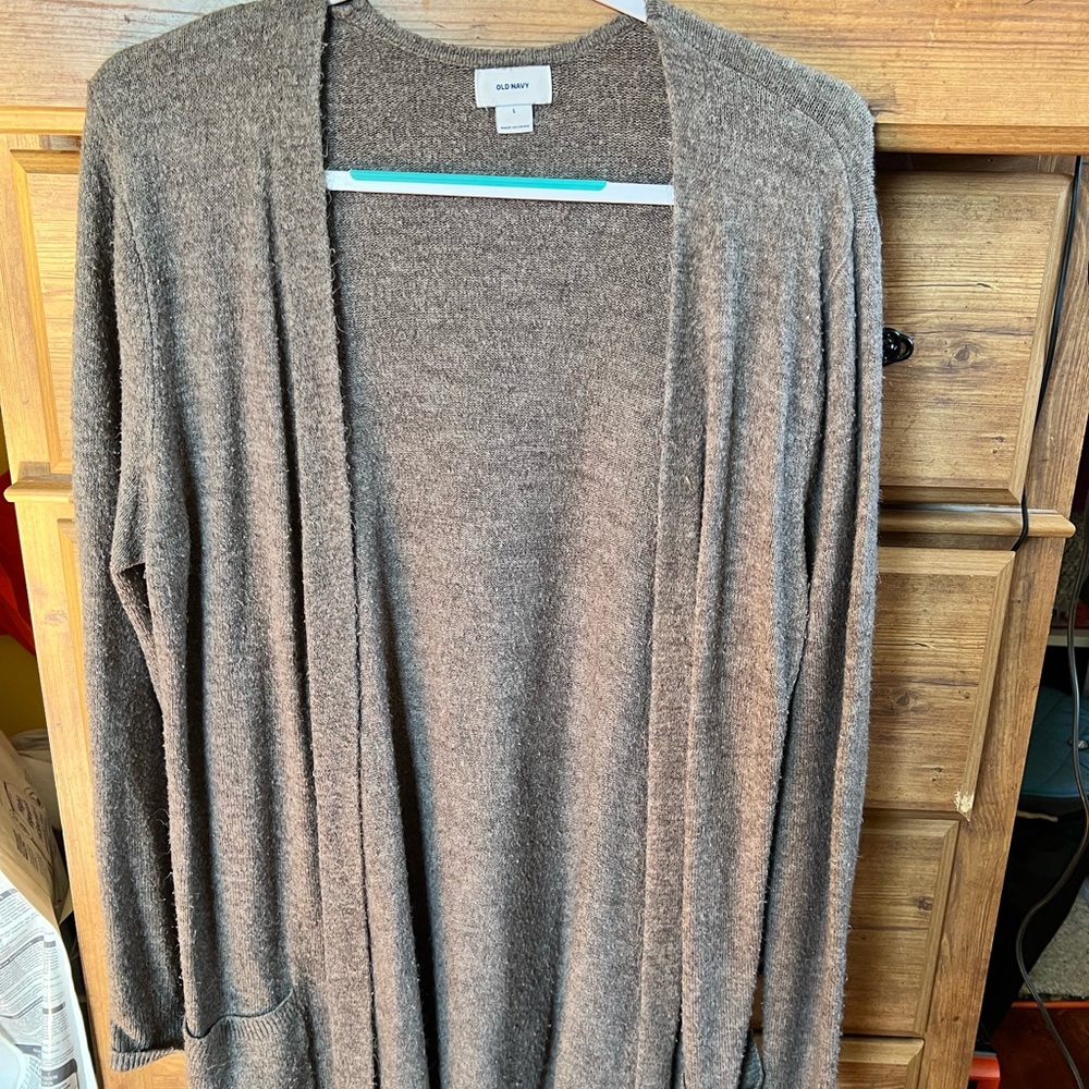 Old Navy Taupe Open Front Cardigan